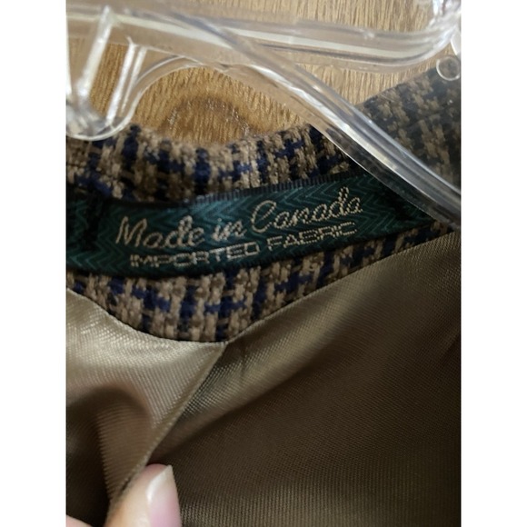 Vintage Carlo Mandrone Mens Suit Jacket Silk Wool Pockets Tweed Style Brown 50R - Picture 6 of 15